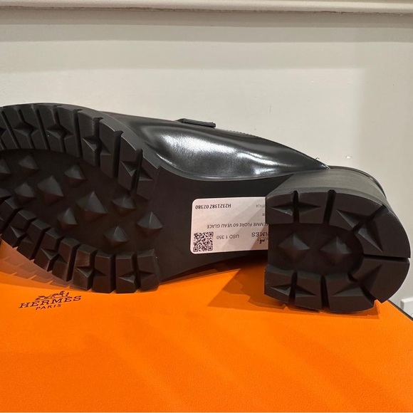 NEW BNIB Hermes Black Flore 60 mule Leather sz 38 - Picture 8 of 9